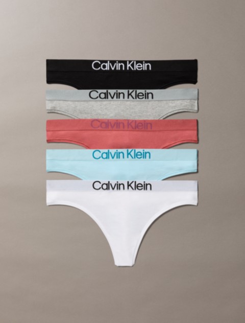 Трусы-стринги Maximum, хлопок, 5 шт. — Calvin Klein