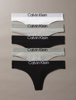 Maximum Cotton 5-Pack Thong, Black / Grey Heather / White