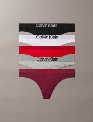 Maximum Cotton 5-Pack Thong, Established Red Multi