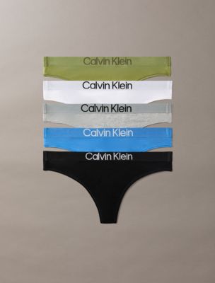 Maximum Cotton 5-Pack Thong, Black/Poseidon Blue/Grey Heather/Classic White/Iguana