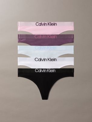 Maximum Cotton 5-Pack Thong, Black/Classic White/Plein Air/Vintage Violet/Hawaii Orchid