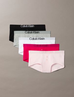 Maximum Cotton 5-Pack Boyshort, Rose Wonder / Pink / Grey Heather / White / Black