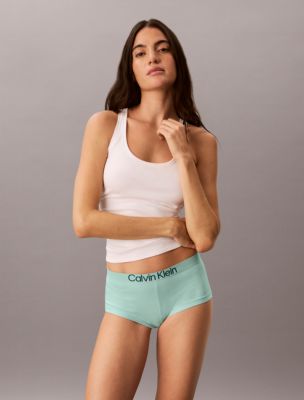 Calvin Klein Women's Extra Soft Cotton Stretch Boyshort - Blue - L