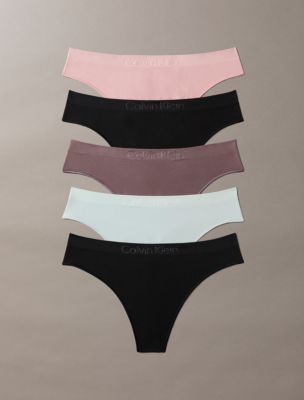 Трусы-стринги Bonded Flex, без швов, 5 шт. — Calvin Klein, цвет: Бледный разноцветный