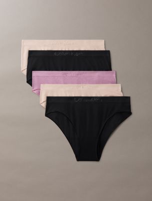 Bonded Flex Seamless 5-Pack Mixed Bikini Brief, Black/Cedar/Black/Cedar/Dusky Orchid