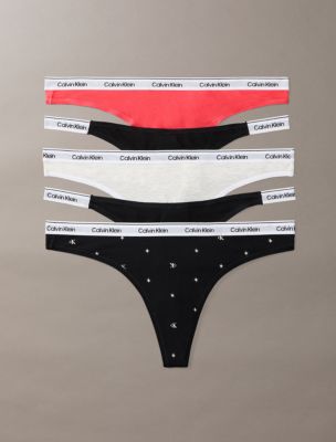 Icon Logo 5-Pack Mixed Thong, Punch Pink Multi