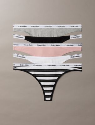 Icon Logo 5-Pack Mixed Thong, Black/Classic White/Triple Stripe Small Black/Subdued/Grey Heather