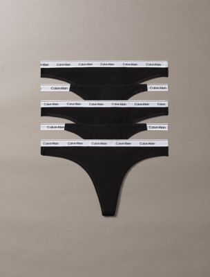 Icon Logo 5-Pack Mixed Thong, Black