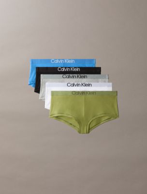 Extra Soft Cotton Stretch 5-Pack Boyshort, Black/Poseidon Blue/Grey Heather/Classic White/Iguana