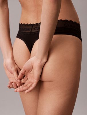 Calvin Klein Cotton Lace Thong — фото 5