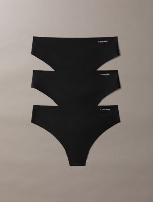 Invisibles 3-Pack Thong, Black/ Black/ Black