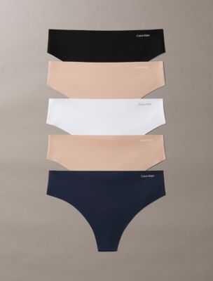 Invisibles Microfiber Stretch 5-Pack Thong, Black / Cedar / Cedar / White / Speakeasy