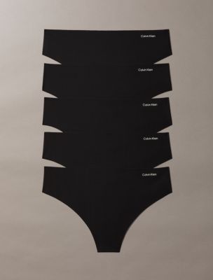 Invisibles Microfiber Stretch 5-Pack Thong, Black / Black / Black / Black / Black