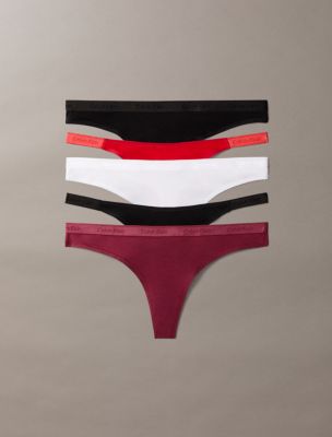 Icon Logo Mixed 5-Pack Thong, Red Multi