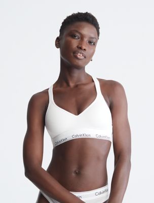 Icon Cotton Modal Padded Bralette, White