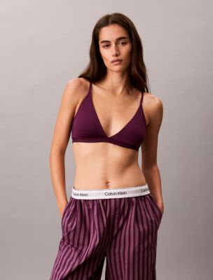 Form to Body Lightly Lined Triangle Bralette, Dark Purple