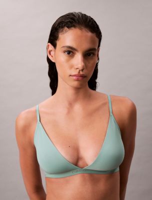 Form to Body Natural Lightly Lined Triangle Bralette, Charming Green