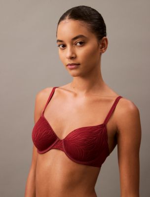 Sheer Marquisette Lace Lightly Lined Demi Bra, Syrah