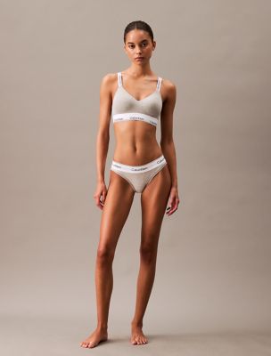 Icon Cotton Modal Lightly Lined Bralette, Grey