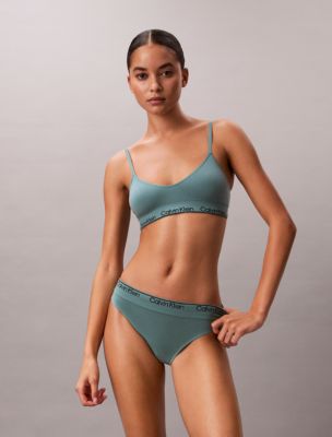 Naturals Modern Seamless Lightly Lined Triangle Bralette, Slate Turquoise 