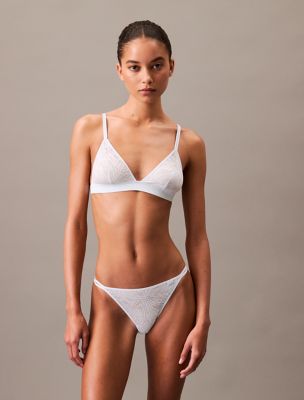 Sheer Marquisette Lace Unlined Triangle Bralette, Plein Air