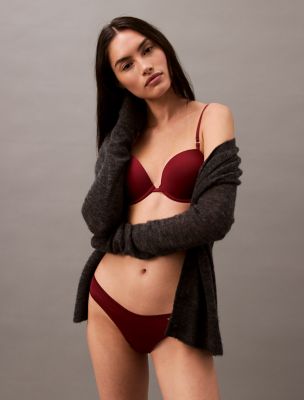 Calvin Klein Minimalist Micro Lightly Lined Demi Bra, Syrah