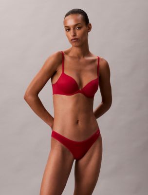Perfectly Fit Push Up Plunge Bra, Red Stamp