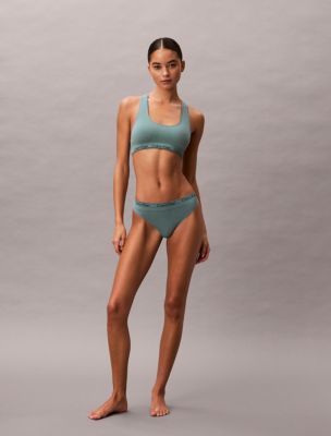 Icon Seamless Unlined Bralette, Slate Turquoise 