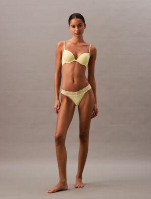 Soutien-gorge pigeonnant plongeant Attraction, jaune lime pâle