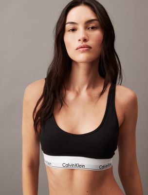 Icon Cotton Modal Lightly Lined Scoopneck Bralette, Black