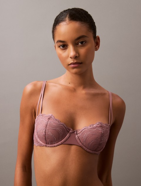 Бра-балконет Sensual, лёгкая чашка, кружево, стрейч — Calvin Klein