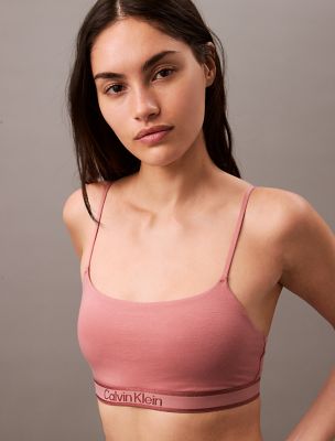 Tonal Logo Cotton Lightly Lined Bralette, Grape