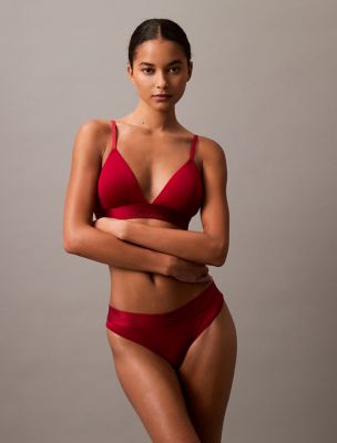 Icon Cotton Modal Holiday Shine Lightly Lined Triangle Bralette, Juneberry