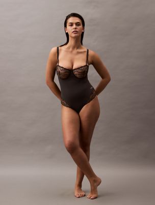 Sensual Stretch Lace Bodysuit, Black