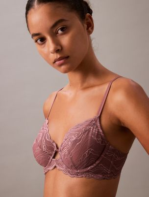 Sensual Stretch Lace Unlined Full Coverage Bra, Vintage Pink
