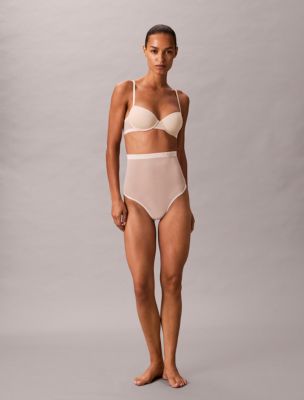 Minimalist Mesh High Waist Thong, Gray Morn