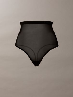 Женские сетчатые трусы-стринги Calvin Klein Minimalist с высокой посадкой, цвет: Чёрный — фото 7