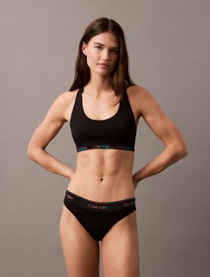 Brassière non doublée en coton et modal Icon Pride, noire