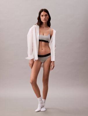 Bikini emblématique en coton et modal Pride, gris chiné