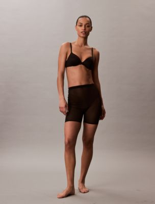 Minimalist Mesh Low Back Boyshort, Black