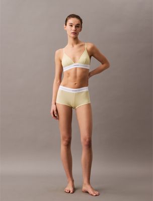 Cotton Modal Stretch Rib Unlined Triangle Bralette, Garden Glade