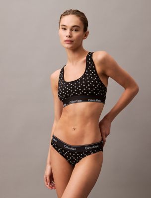 Icon Cotton Modal V-Day Unlined Bralette, Black