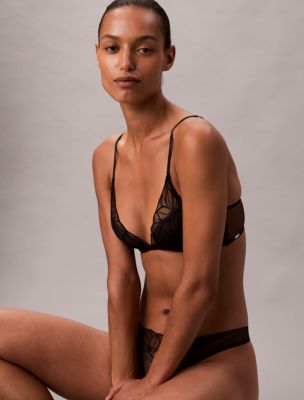 Бра CK Black, лёгкая чашка, кружево, цветочный принт — Calvin Klein — фото 4