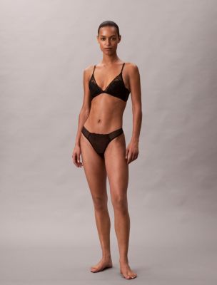 Бра CK Black, лёгкая чашка, кружево, цветочный принт — Calvin Klein — фото 5