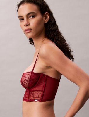 Бра-балконет CK Black, кружево, цветочный принт — Calvin Klein, цвет: Ягодный — фото 5