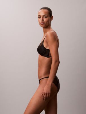 Бельё Calvin Klein CK Black Floral Lace Bikini — фото 6