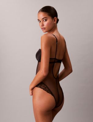Боди CK Black, кружево, цветочный принт — Calvin Klein — фото 3