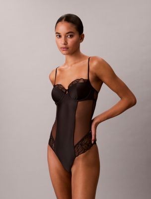 Боди CK Black, кружево, цветочный принт — Calvin Klein — фото 4