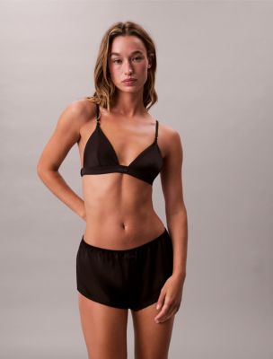Бра Signature, мягкая чашка, треугольные чашки, атлас — Calvin Klein — фото 3