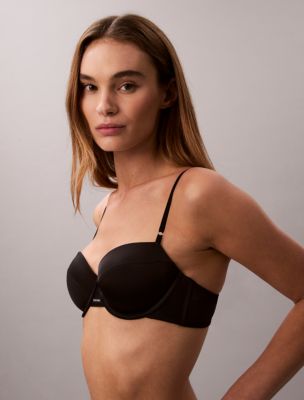 Calvin Klein Women's Signature Satin Lightly Lined Demi Bra In Black